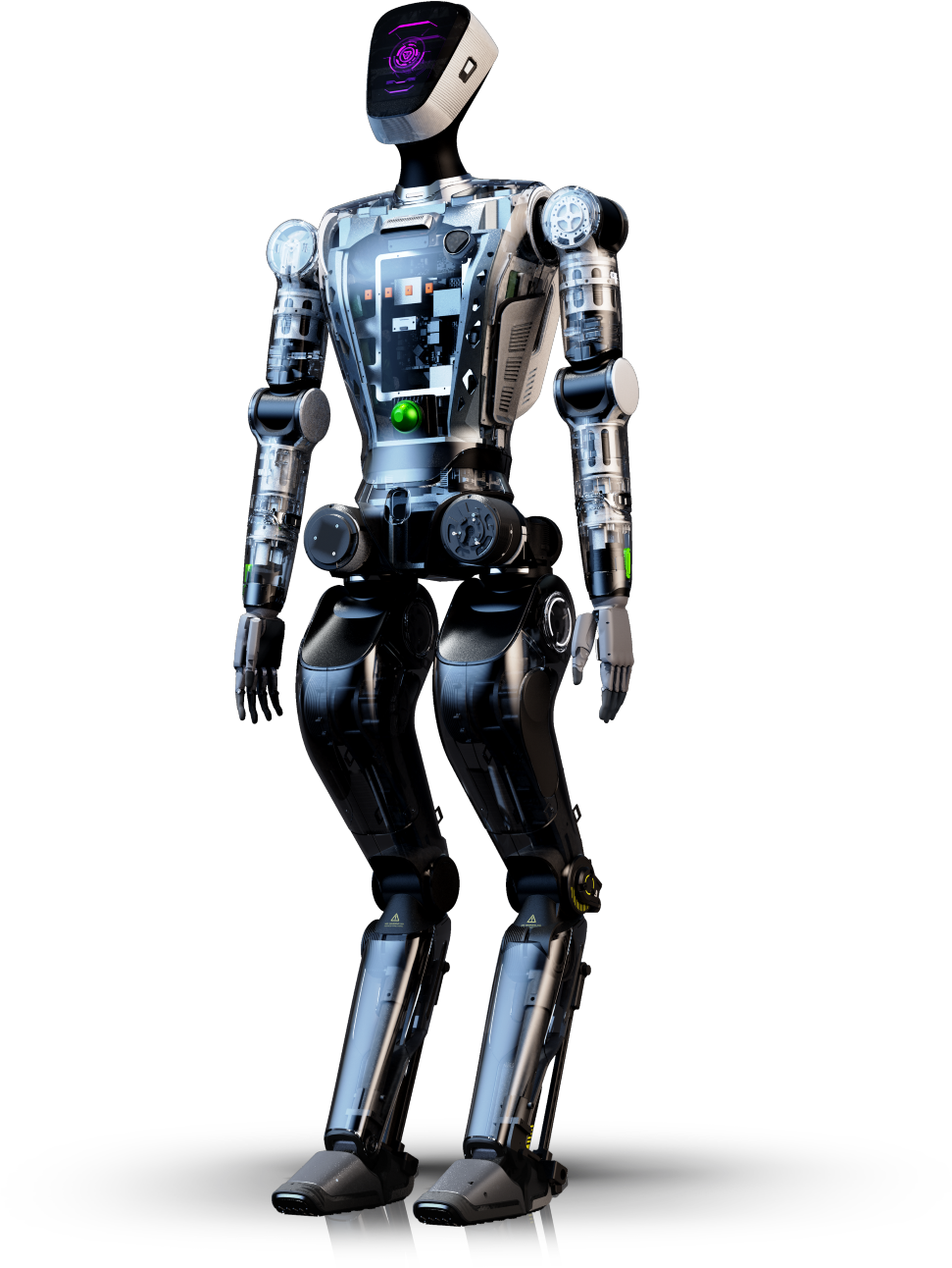 AgiBot RAISE A1 humanoid robot standing, three-quarter view, vendor render