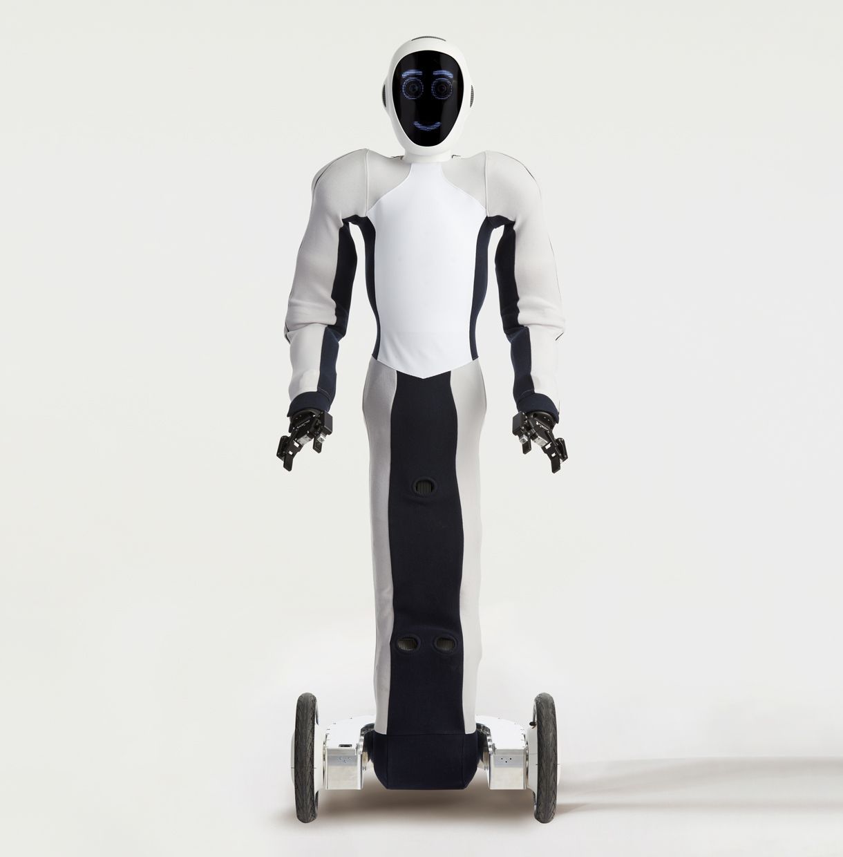 1X EVE wheeled humanoid robot, front view, vendor press kit photo