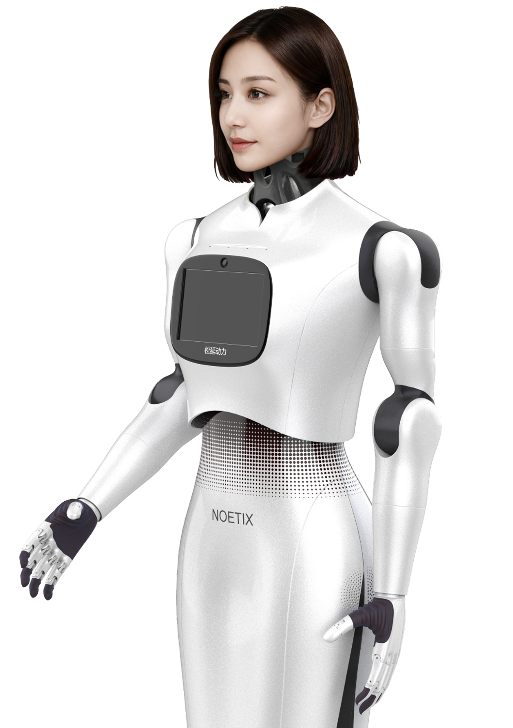 Noetix Robotics Hobbs W1 wheeled humanoid robot, front three-quarter view, vendor render