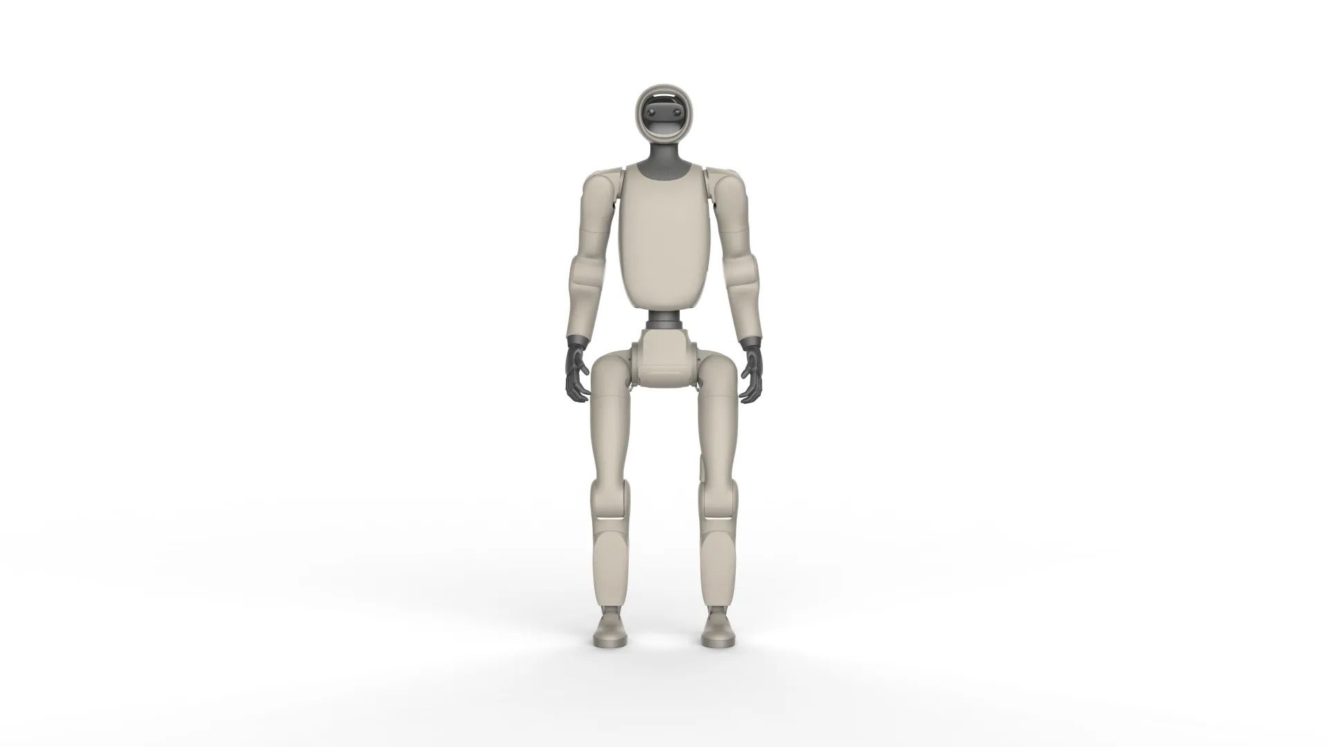 GENISOM AI NE01 humanoid robot standing, front view, vendor render